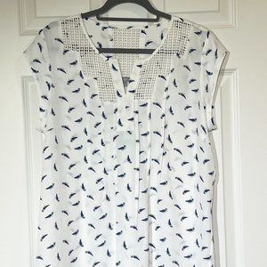 Daniel Rainn Estefany Lace Detail Split Neck Blouse